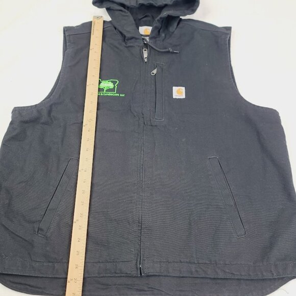 Carhartt Men's Black Sleeveless Duck Hooded Classic Basic Vest Size XL - Picture 4 of 9